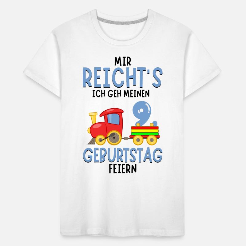 9. Geburtstag Geburtstagsgeschenk mit Eisenbahn Kinder Premium Bio T-Shirt