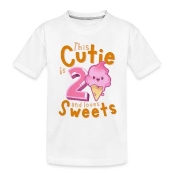 2nd Birthday Kawaii Ice Cream Gift Idea for Girls - Kids' Premium Organic T-Shirt - white - Front