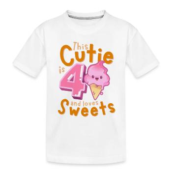 4. Geburtstag Kawaii Eis Geschenkidee für Mädchen - Kinder Premium Bio T-Shirt - Weiß - Vorne