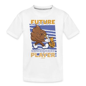Future Saxophone Player - Kids' Premium Organic T-Shirt - white - Front