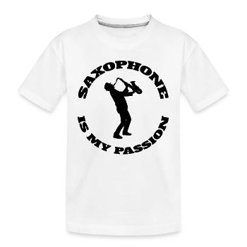 Saxophone Saxophonist Instrument Saxophone Music - Kids' Premium Organic T-Shirt - white - Front