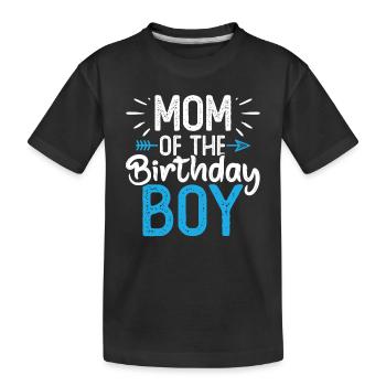 Maman du garçon d’anniversaire - T-shirt bio Premium Enfant - noir - Devant