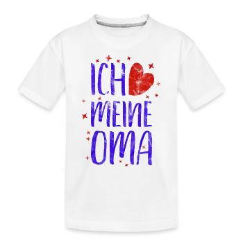 ich liebe meine Oma Geschenk - Kinder Premium Bio T-Shirt - Weiß - Vorne