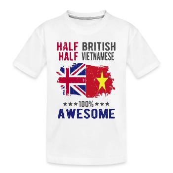 Moitié britannique moitié vietnamien - T-shirt bio Premium Enfant - blanc - Devant