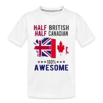 Moitié britannique moitié canadien - T-shirt bio Premium Enfant - blanc - Devant