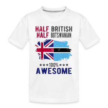 Half British Half Batswana - Kids' Premium Organic T-Shirt - white - Front
