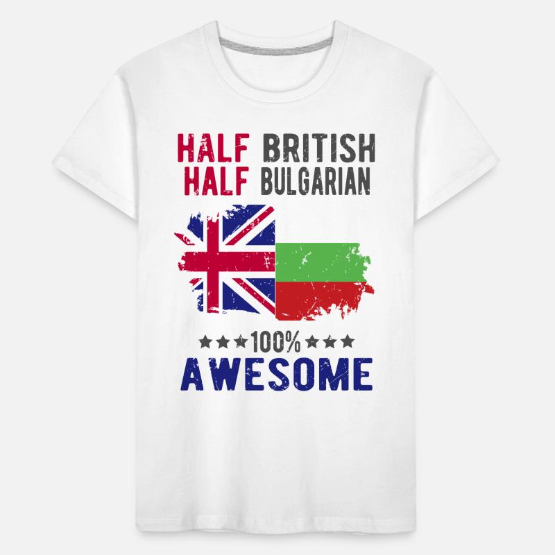 Half British Half Bulgarian Kids' Premium Organic T-Shirt