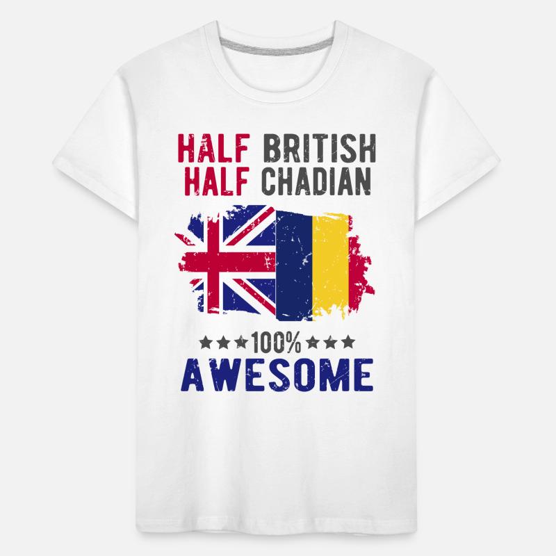 Half British Half Chader Kids' Premium Organic T-Shirt