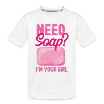 Fabrication de savon Artisanat Besoin de savon? - T-shirt bio Premium Enfant - blanc - Devant