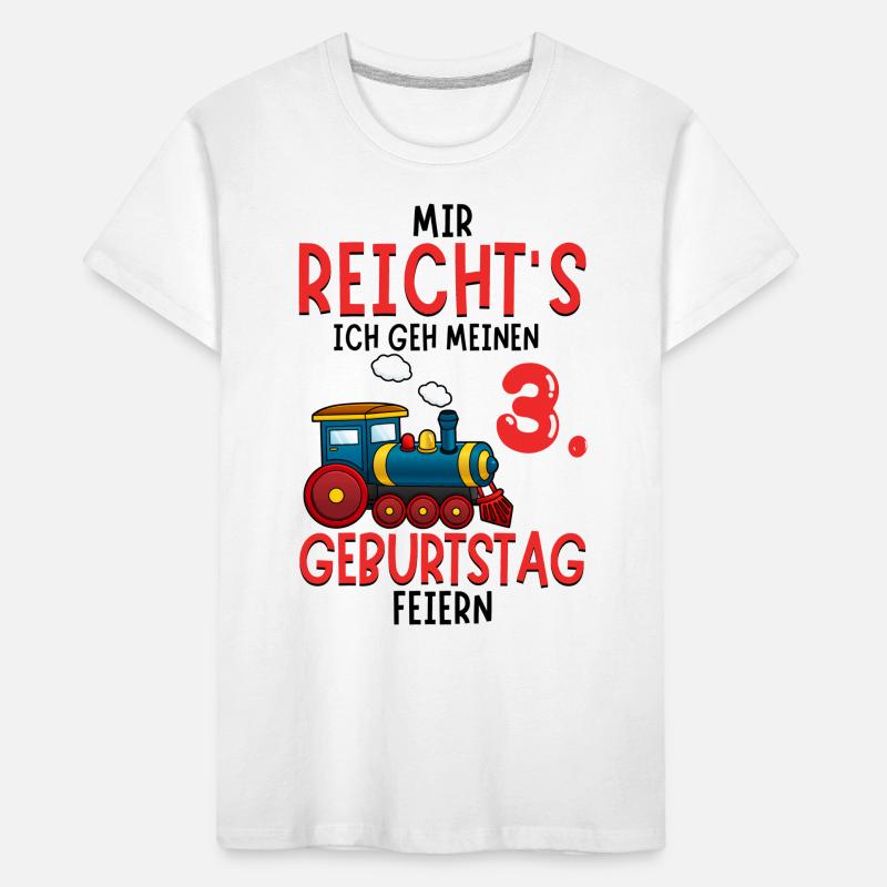 3. Geburtstag Geburtstagsgeschenk mit Eisenbahn Kinder Premium Bio T-Shirt