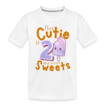 2nd Birthday Kawaii Ice Cream Gift Idea for Girls - Kids' Premium Organic T-Shirt - white - Front