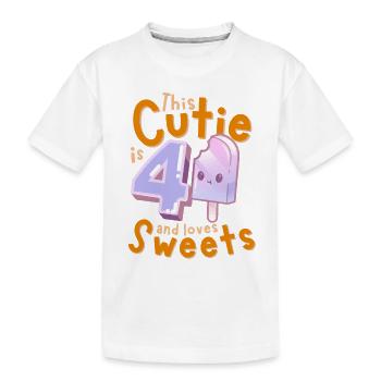 4th Birthday Kawaii Ice Cream Gift Idea for Girls - Kids' Premium Organic T-Shirt - white - Front