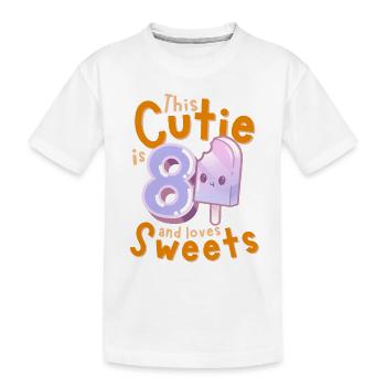 8. Geburtstag Kawaii Eis Geschenkidee für Mädchen - Kinder Premium Bio T-Shirt - Weiß - Vorne