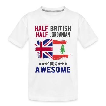 Halb Brite Halb Jordanier - Kinder Premium Bio T-Shirt - Weiß - Vorne