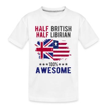 Halb Brite Halb Libyer - Kinder Premium Bio T-Shirt - Weiß - Vorne