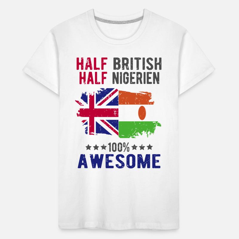 Half British Half Nigrer Kids' Premium Organic T-Shirt