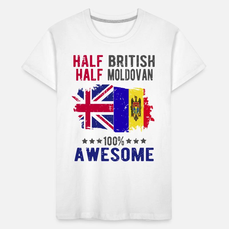 Half British Half Moldovan Kids' Premium Organic T-Shirt