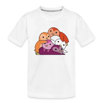 Lesbisch Flagge Pride LGBTQ süße Pinguin - Kinder Premium Bio T-Shirt - Weiß - Vorne