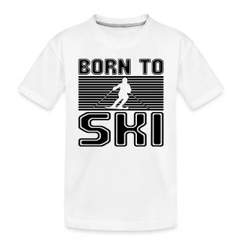 Ski - Kinder Premium Bio T-Shirt - Weiß - Vorne