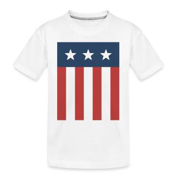 Stars and Stripes Flag - Kids' Premium Organic T-Shirt - white - Front
