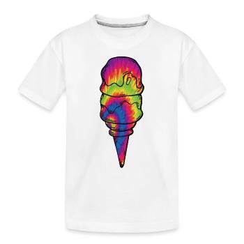 Ice Cream Tie Dye Cone - Kinder Premium Bio T-Shirt - Weiß - Vorne