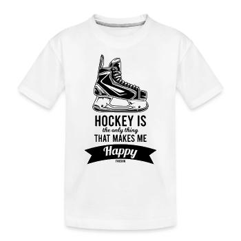 Hockey - Kinder Premium Bio T-Shirt - Weiß - Vorne