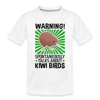 Redet spontan über Kiwi Vogel Neuseeland - Kinder Premium Bio T-Shirt - Weiß - Vorne