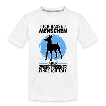 Zwergpinscher finde ich toll Pinscher - Kinder Premium Bio T-Shirt - Weiß - Vorne