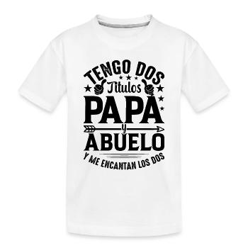 J'ai Deux Titres Papa Et Papou - T-shirt bio Premium Enfant - blanc - Devant