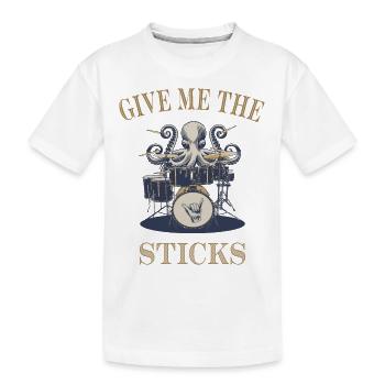 Donnez-moi les Sticks Drummer Octopus - T-shirt bio Premium Enfant - blanc - Devant
