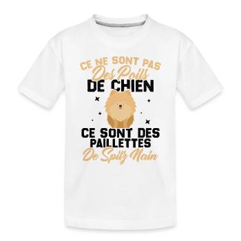 Ce sont des paillettes de spitz nain humour cadeau - T-shirt bio Premium Enfant - blanc - Devant