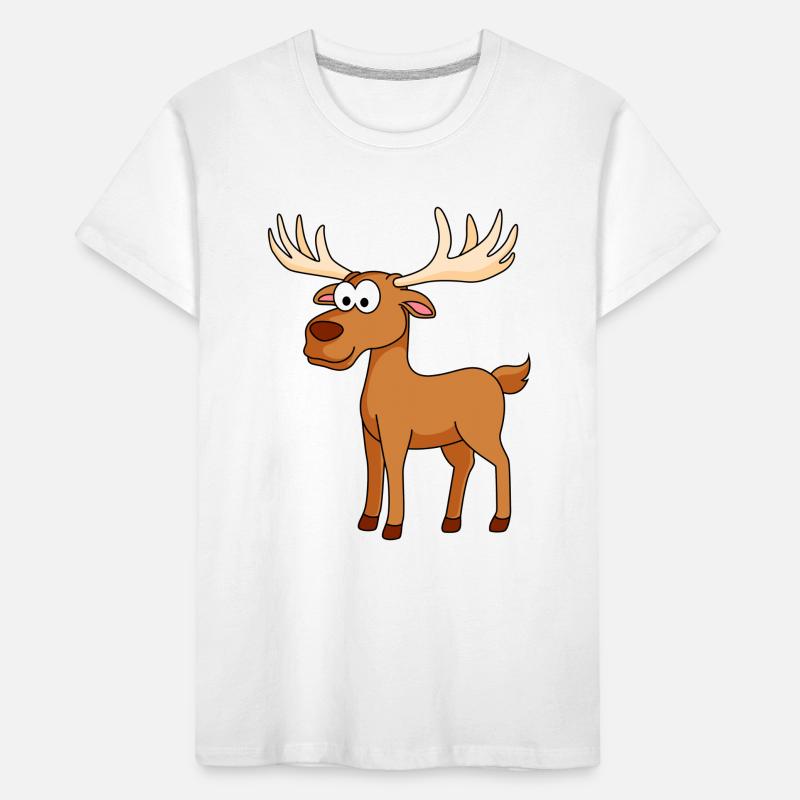 Elch Comic Tier Kinder Premium Bio T-Shirt