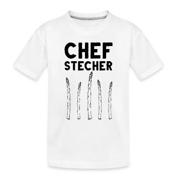 Chefstecher Spargelstecher Spargelernte Bauer - Kinder Premium Bio T-Shirt - Weiß - Vorne