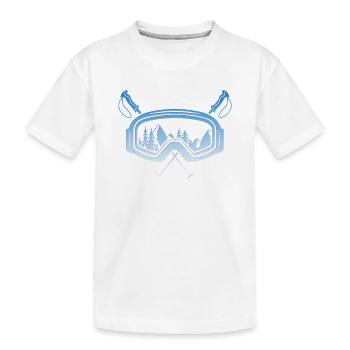 Lunettes de ski avec bâtons de ski Skieurs Skieurs - T-shirt bio Premium Enfant - blanc - Devant