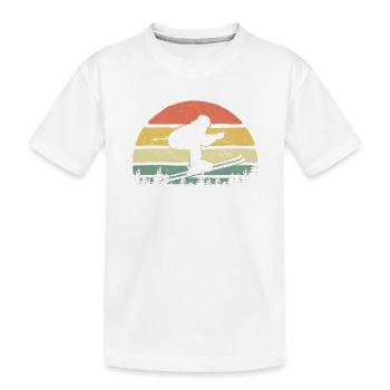 Rétro Vintage Skieur Ski Ski - T-shirt bio Premium Enfant - blanc - Devant