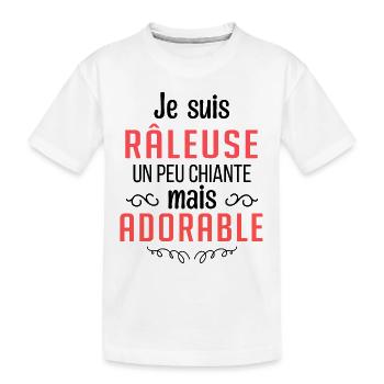 Je suis râleuse un peu chiante mais adorable - T-shirt bio Premium Enfant - blanc - Devant