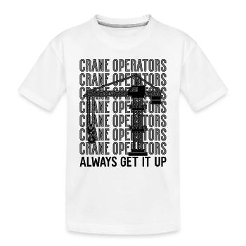 Bauarbeiter Kranfahrer Kranführer Geschenkidee - Kinder Premium Bio T-Shirt - Weiß - Vorne