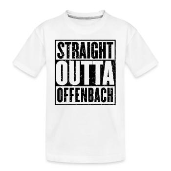 Gerade Outta Offenbach - Kinder Premium Bio T-Shirt - Weiß - Vorne