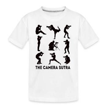 Kamera Sutra Fotograf Fotografen Fotografieren - Kinder Premium Bio T-Shirt - Weiß - Vorne