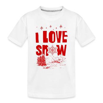 I Love Snow - Kinder Premium Bio T-Shirt - Weiß - Vorne