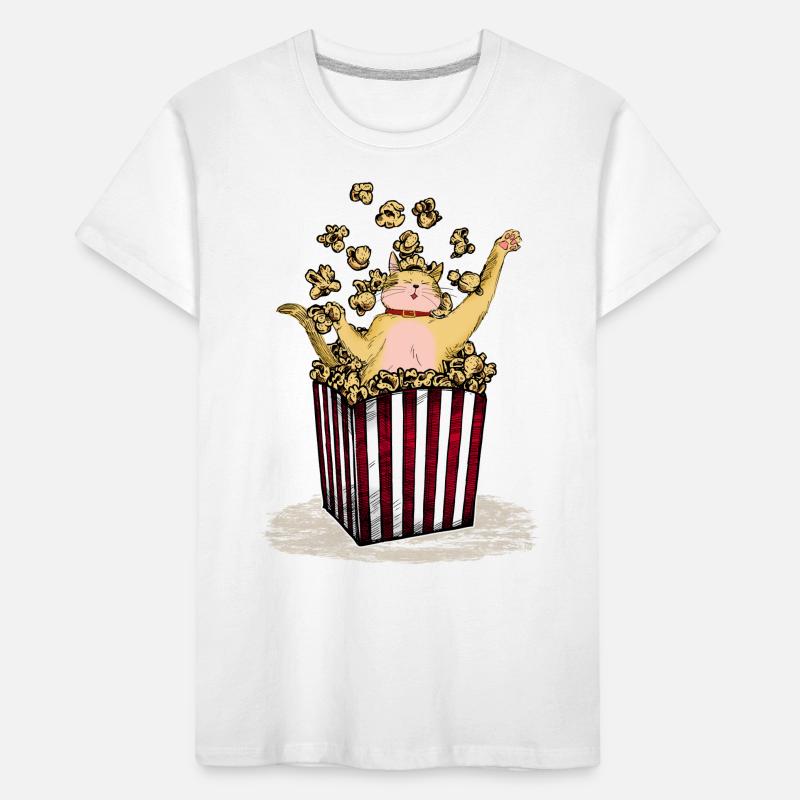 Chat baigne dans pop-corn chat fun design mastic pour enfants T-shirt bio Premium Enfant