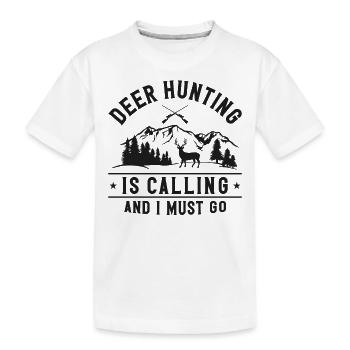 Chasse au cerf chasseur de cerfs - T-shirt bio Premium Enfant - blanc - Devant