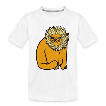 Zootiere Zoo Löwe Katze Zoologie Tierschutz böse - Kinder Premium Bio T-Shirt - Weiß - Vorne