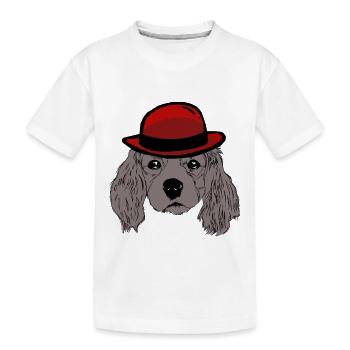 Hundekopf Gentleman Hunde Hundeliebhaber Kinder - Kinder Premium Bio T-Shirt - Weiß - Vorne