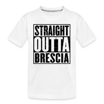 Gerade Outta Brescia - Kinder Premium Bio T-Shirt - Weiß - Vorne