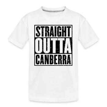 Gerade Outta Canberra - Kinder Premium Bio T-Shirt - Weiß - Vorne