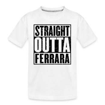 Gerade Outta Ferrara - Kinder Premium Bio T-Shirt - Weiß - Vorne
