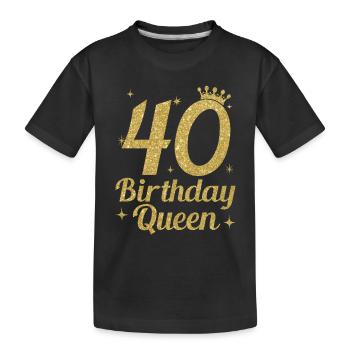 Anniversaire Reine 40 - T-shirt bio Premium Enfant - noir - Devant