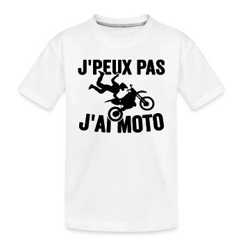 Je Peux Pas J'ai Moto Humour Cadeau Anniversaire - T-shirt bio Premium Enfant - blanc - Devant