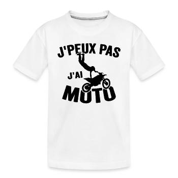 Je Peux Pas J'ai Moto Humour Cadeau Anniversaire - T-shirt bio Premium Enfant - blanc - Devant
